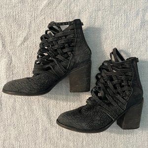 Free People Black Carrera Ankle Boots